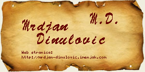 Mrđan Dinulović vizit kartica